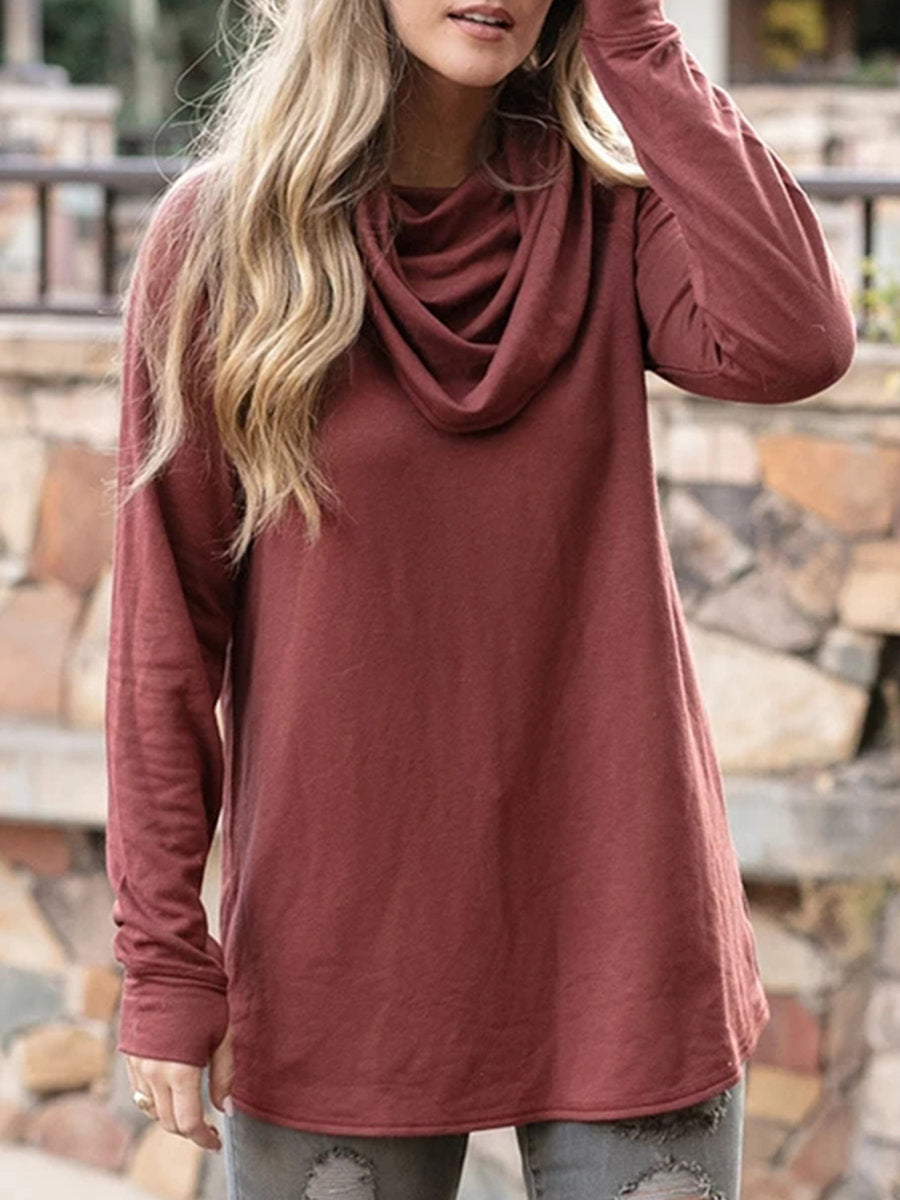 Solid color long sleeve T-shirt