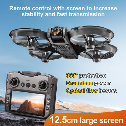 S156 Brushless Drone With Remote Control And Screen, Racing Drone For Aerial Photography, HD Quadcopters With Optical Flow Positioning