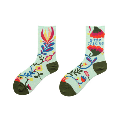 The Slouchy Artisan: Cotton Pile-Up Texture Socks for Women