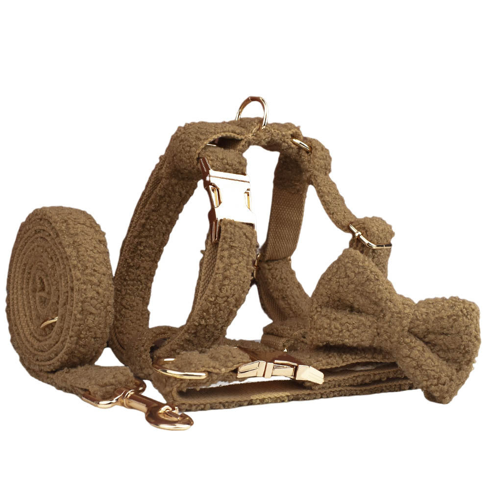 Brown Pet Supplies Hand Holding Rope Pet Necklet Set