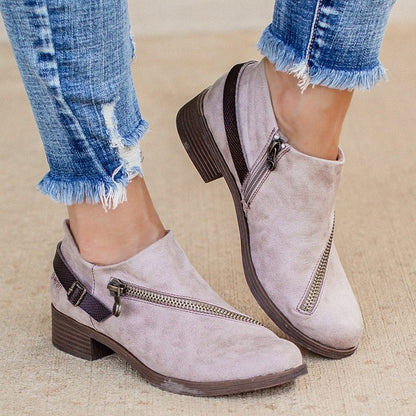 Best Mid Heel Boots For Women With Zipper Closure And Comfortable Ankle Support