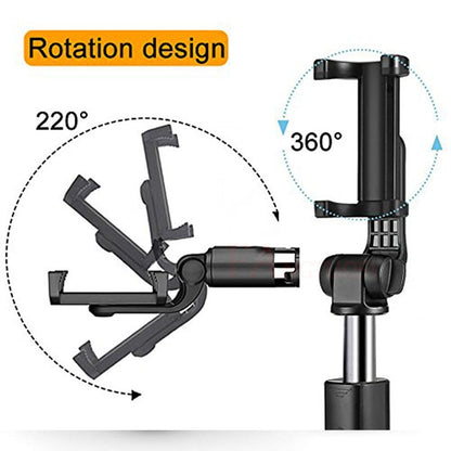 Bluetooth Selfie Stick Tripod | Universal 360° Foldable Live Streaming Bracket for Smartphones
