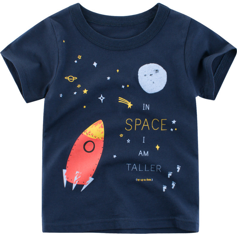Galactic Discovery Rocket Print Signature Tee