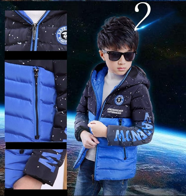 The Visual Warmth: Fashion Boys’ Glasses-Hooded Padded Coat