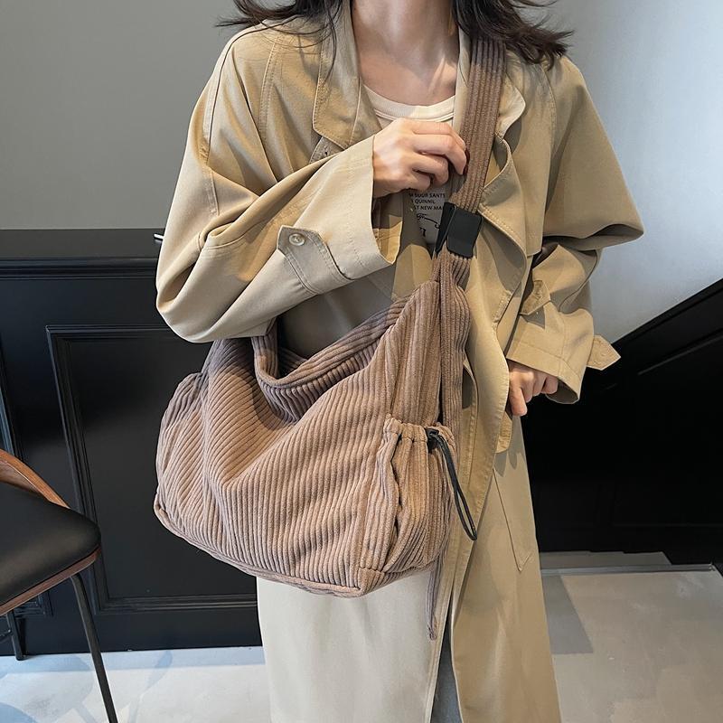 Corduroy Tote Women's Large Capacity Simple Messenger Bag