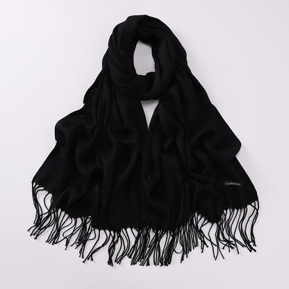 Autumn And Winter Cashmere-like Solid Color Long Scarf