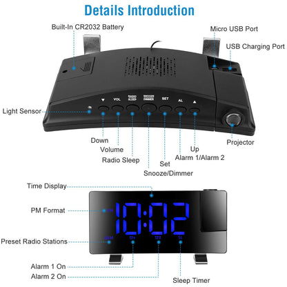 Celestial Projection: 180° Rotatable Laser Display & Radio