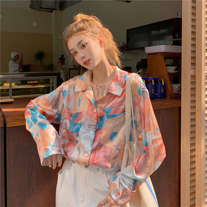 Women's Loose Retro Long Sleeve Shirt