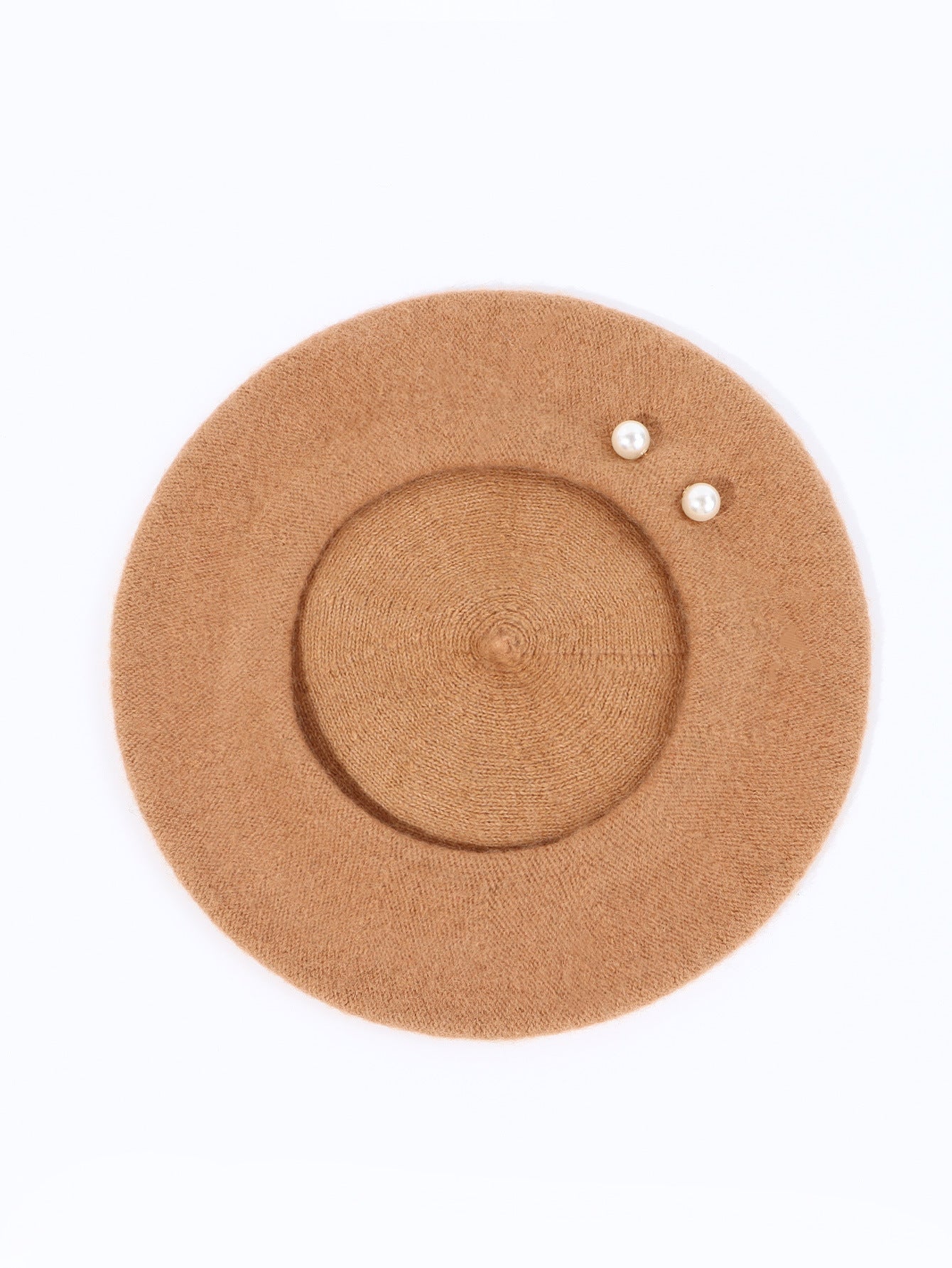 Woolen Large Pearl Decoration Beret Women's Fall Winter Fashion