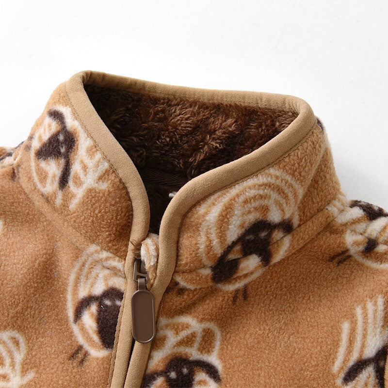 Unisex Arctic Plush Fleece Utility Jacket