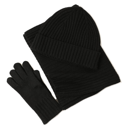 New Wool Scarf Hat Gloves Three-piece Set For Women