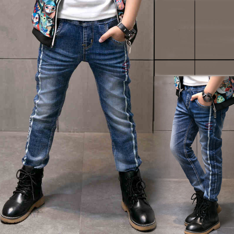 Boys Jeans Autumn Winter New One-Piece Velvet Luxe Insulation