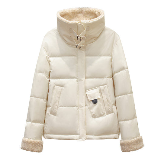 Fashion Down Jacket Women's Short Fur Collar Coat