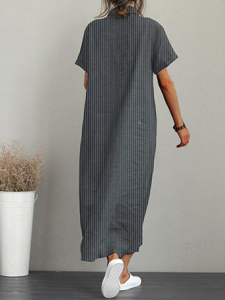 Fashion Ladies Simple Short Sleeve Dress