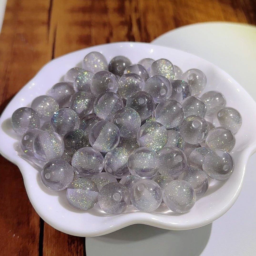 16mm Dream Starry Sky Thin And Glittering Cat's Eye Resin Scattered Beads