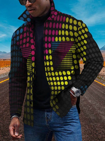 Avant-Garde Color Fade 3D Digital Print Cardigan