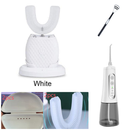 U-Shaped Electric Toothbrush | 360° Automatic Whitening Toothbrush with Blue Light & USB Charging