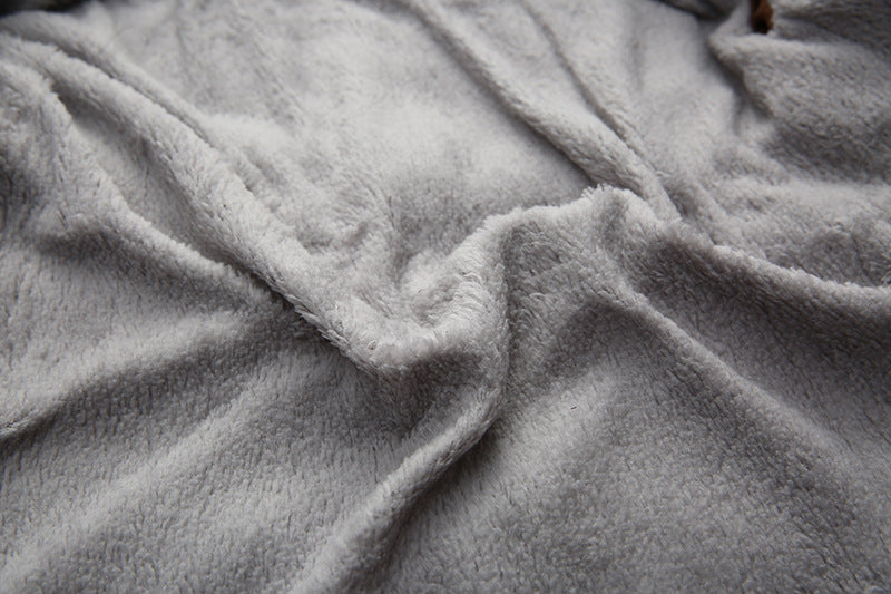 The Lettered Hearth: Thickened Letter-Print Hooded Cotton Jacket