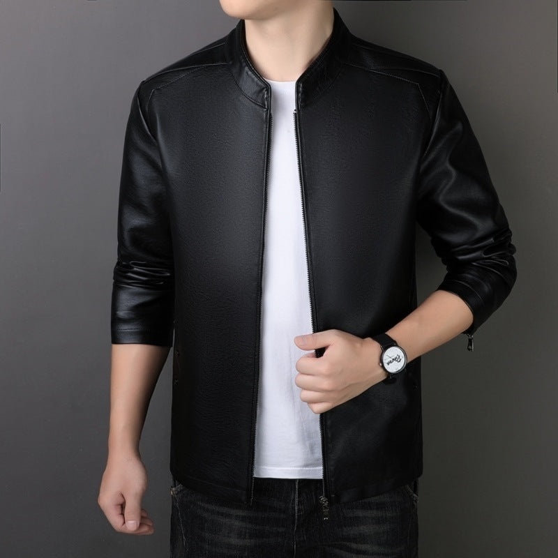 PU Leather Coat Mens Leather Jacket Versatile Premium Finish