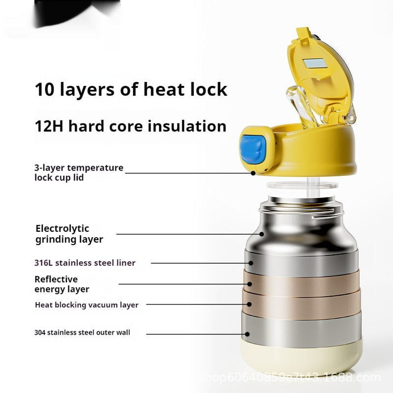 Academic Thermos: Children’s Straight-Drink School Water Bottle