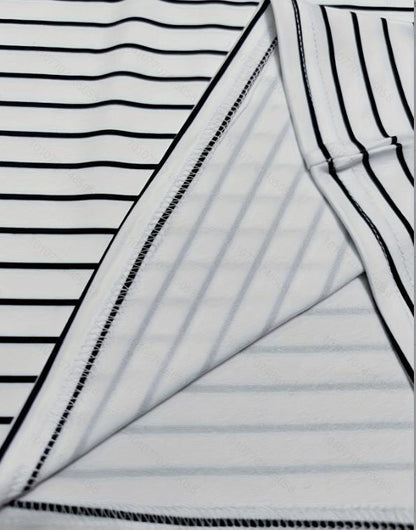 European And American Striped Short-sleeved T-shirt For Women