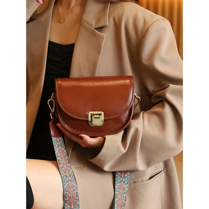 Vegetable Tanned Top Layer Cowhide Shoulder Bag Girl