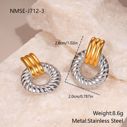 Stainless Steel Simple Design Earrings