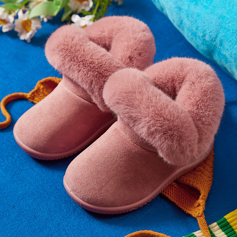 Soft Sole Comfort: Girls’ Non-Slip Cotton Snow Boots
