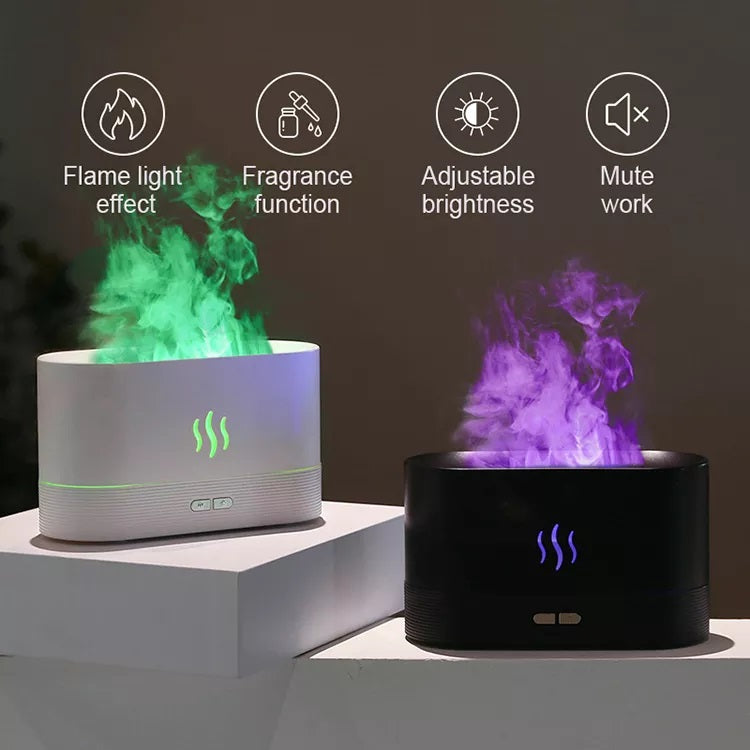RGB LED Flame Humidifier for Bedroom and Living Room