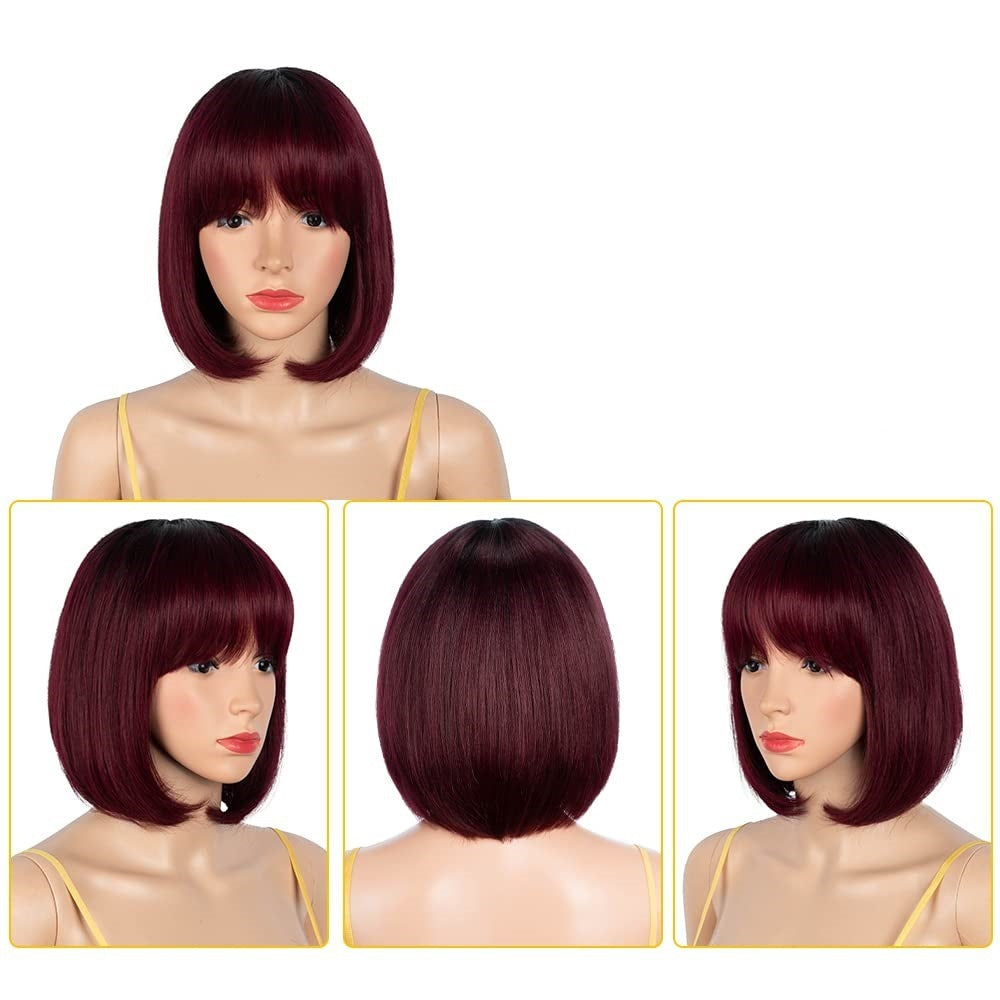 Human Hair Wig Full-head Wig Short Without Lace