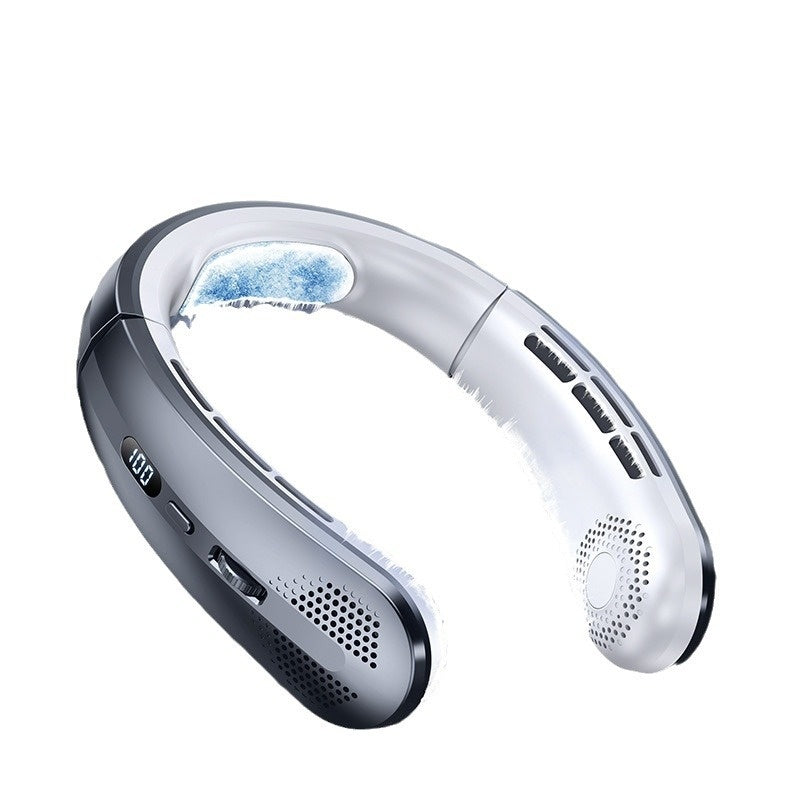 Rechargeable Ultra-quiet Lazy Portable Mini Turbine Bladeless Halter Fan