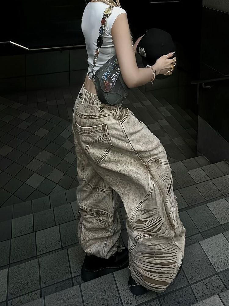 Women's Loose And Versatile American Floor Bending Knife Pants