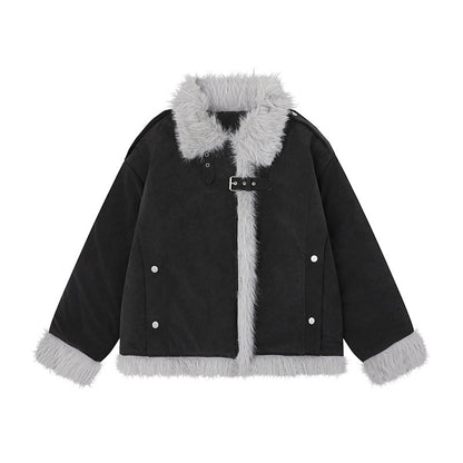 Women's American-style Retro Lamb Wool Coat
