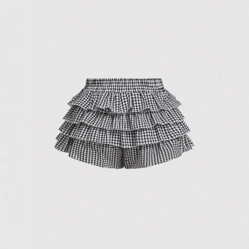 Summer Skirt Love Plaid Skirt Shorts