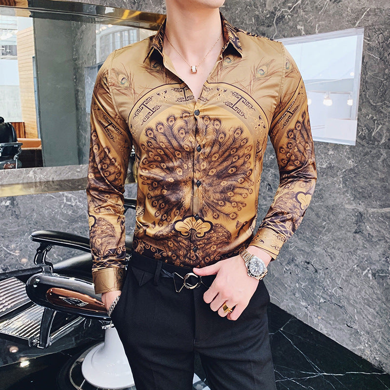 Korean Slim Long-Sleeve Shirt Tailored Urban Precision