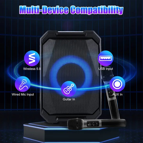 The Master Stage: Wireless Party Speaker with Dual Mics