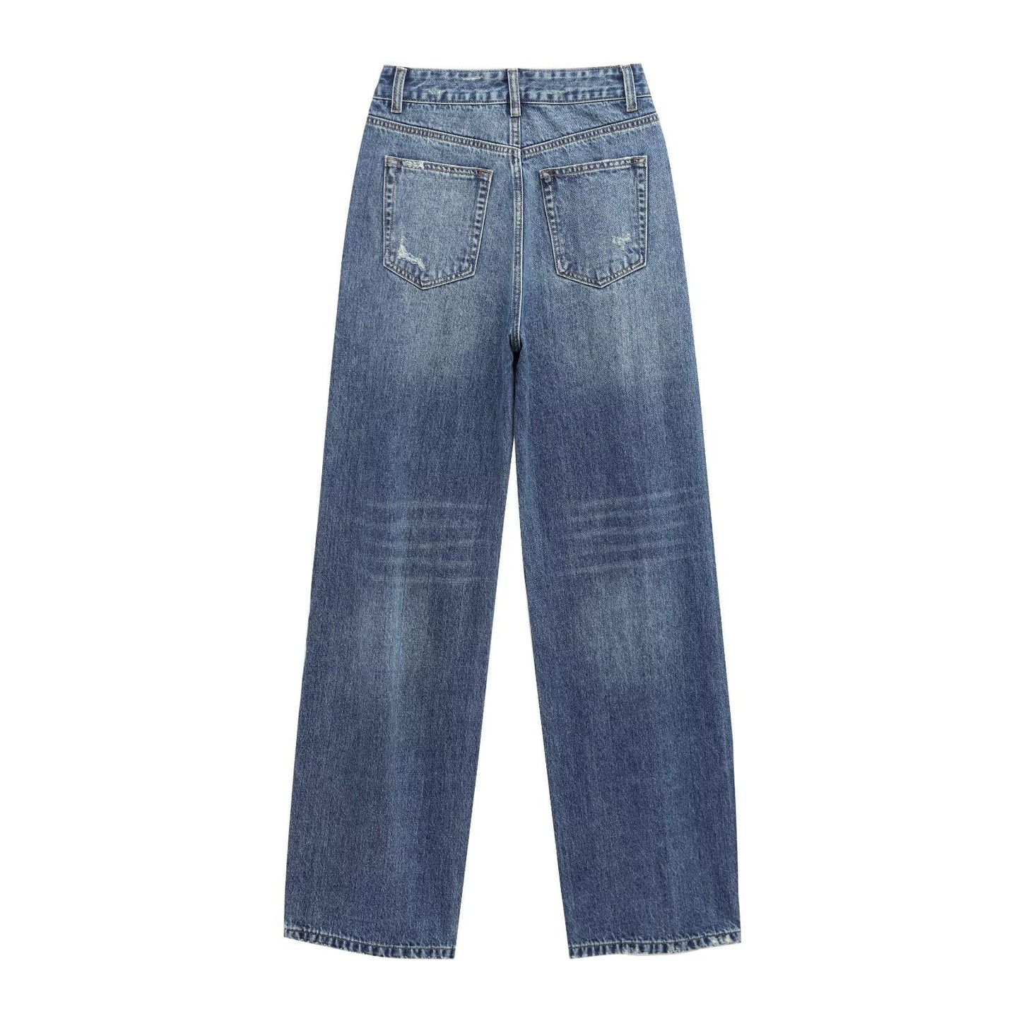 Women's European And American Style Animal Print Wide Leg Jeans