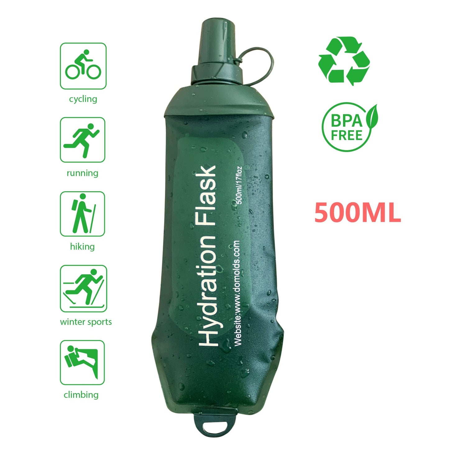 Tactical Pouch: Army Green Soft Sports Water Bag