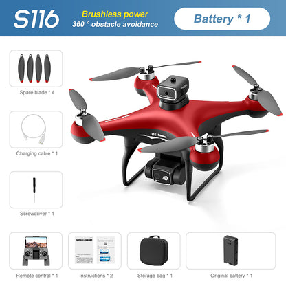 S116 Brushless Drone With Four-Way Obstacle Avoidance, HD Aerial Photography, Optical Flow Positioning, Remote Control, Long Battery Life