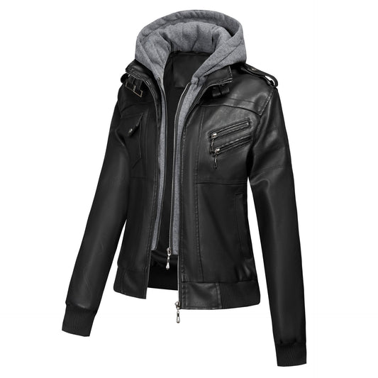 Large Size Women's Artificial Leather Women's Motorcycle Jacket American Style