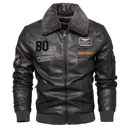 Foreign Trade New Mens Casual Fashion Leather Slim Fit Jacket Coat Global Elegance