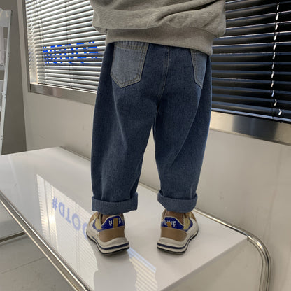 Childrens Clothing Girls Casual Trousers Boys Jeans Versatile Playwear