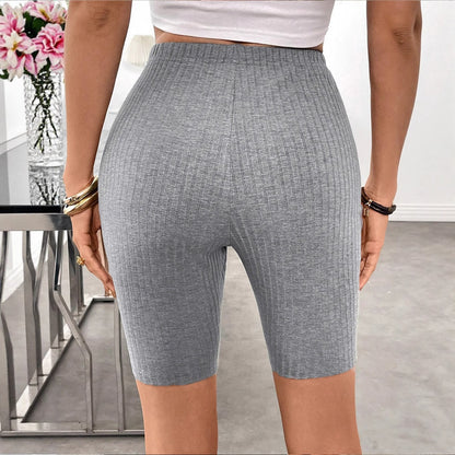 Casual Solid Color Sexy Tight Sports Knitted Cycling Pants
