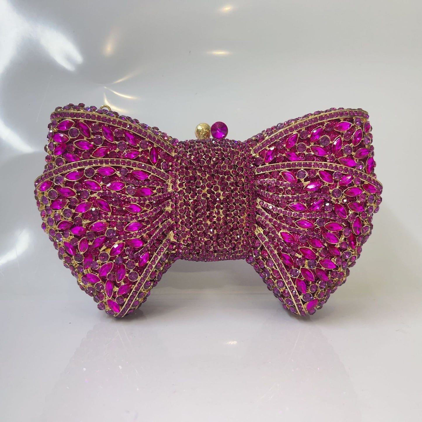 Bow Diamond Evening Bag Rhinestone Clutch