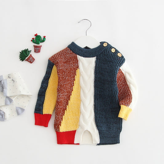 Avant-Garde Patchwork Artisan Knit Sweater