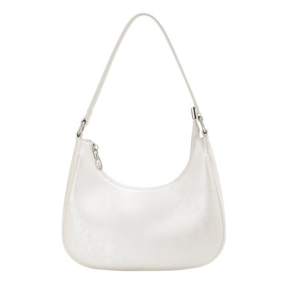 Chinese Style White One Shoulder Crossbody Moon Bag