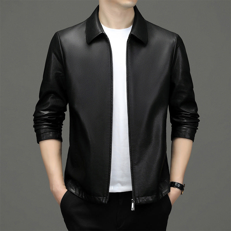 Lapel Ecological Real Leather Coat Mens Jacket Supreme Quality