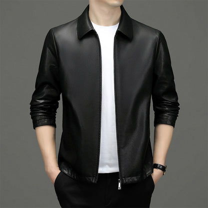 Lapel Ecological Real Leather Coat Mens Jacket Supreme Quality
