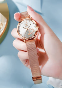 Mesh Belt Rose Shell White