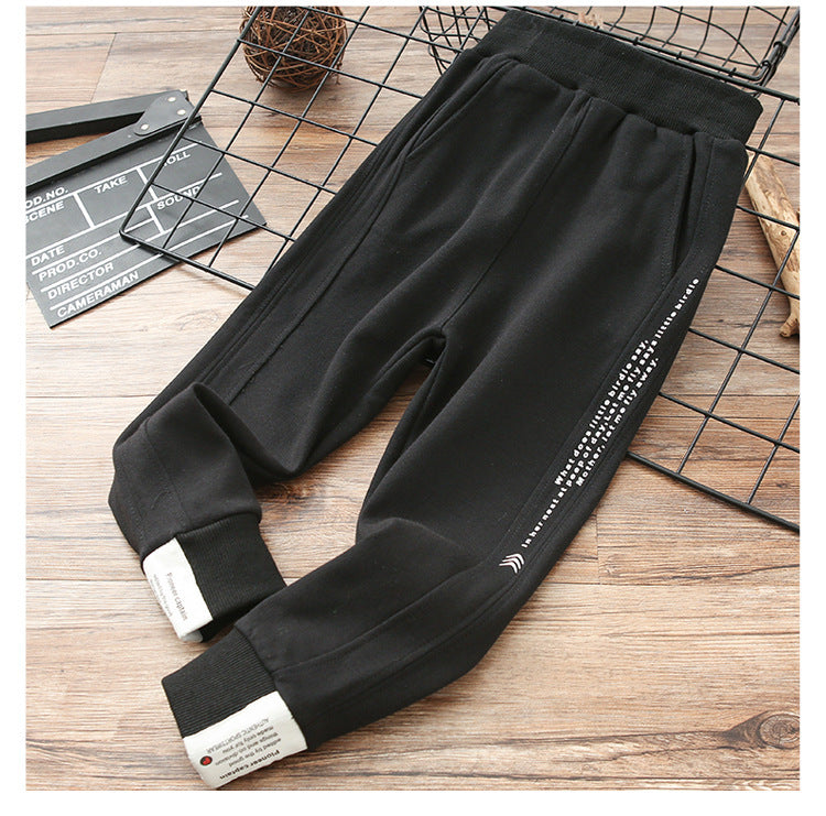 Cotton Sweatpants Big Autumn Winter Childrens All-in-One Fleece Cotton Pants Cozy Adventure